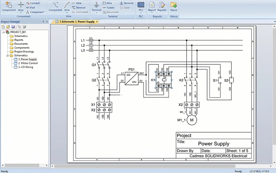 SOLIDWORKS Electrical - Electrical Schematic Design - Cadmes